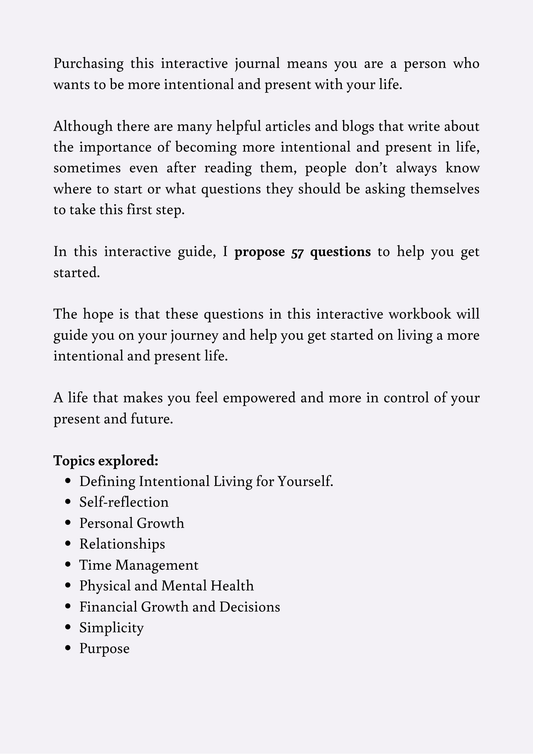 The Intentional Life Journal: 57 Questions to Align Your Life with What Matters Most