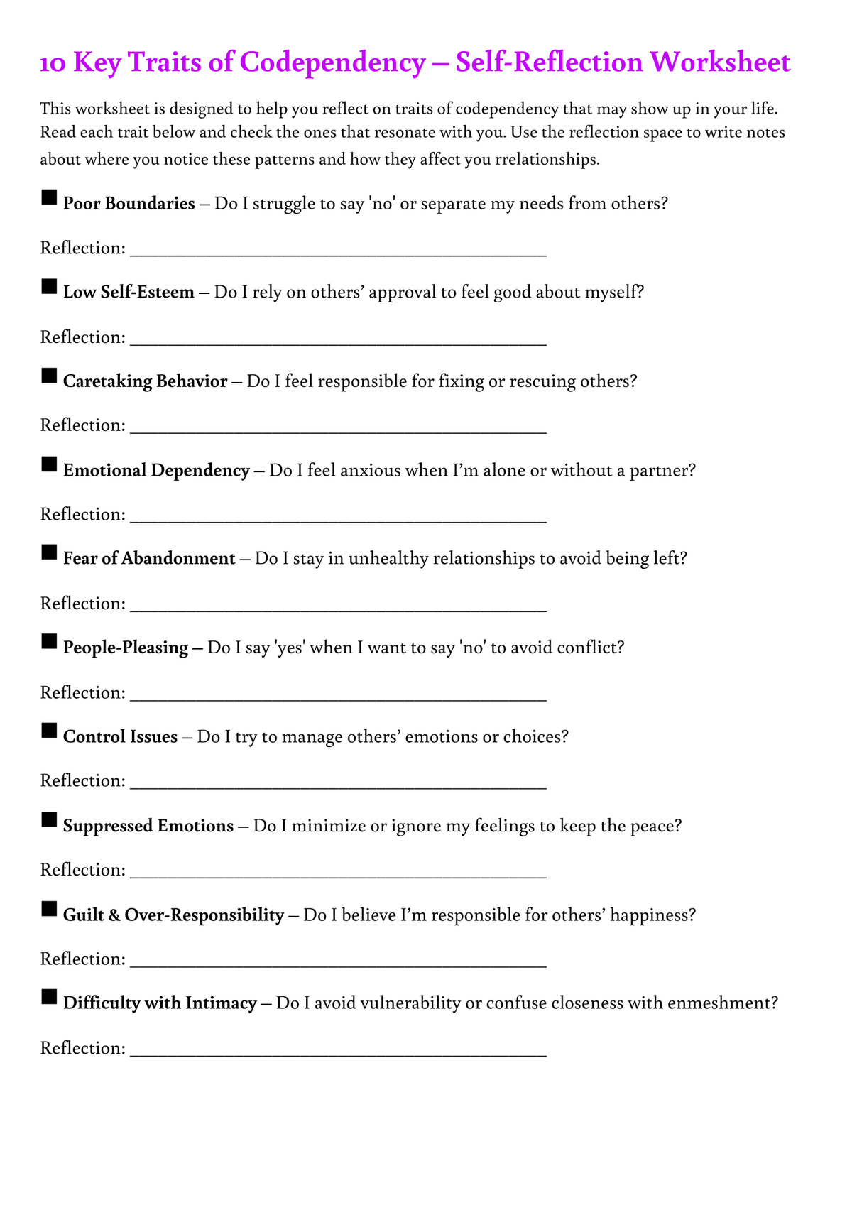 10 Key Traits of Codependency