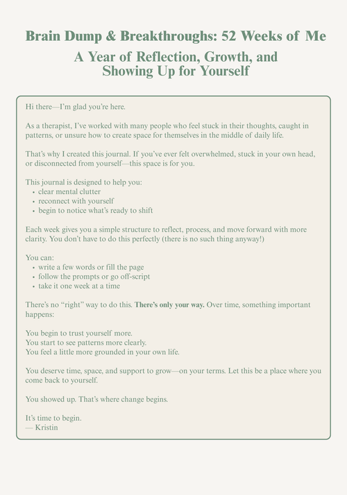 Brain Dump & Breakthroughs: 52 Weeks of Me (2nd Edition - Expanded Edition)