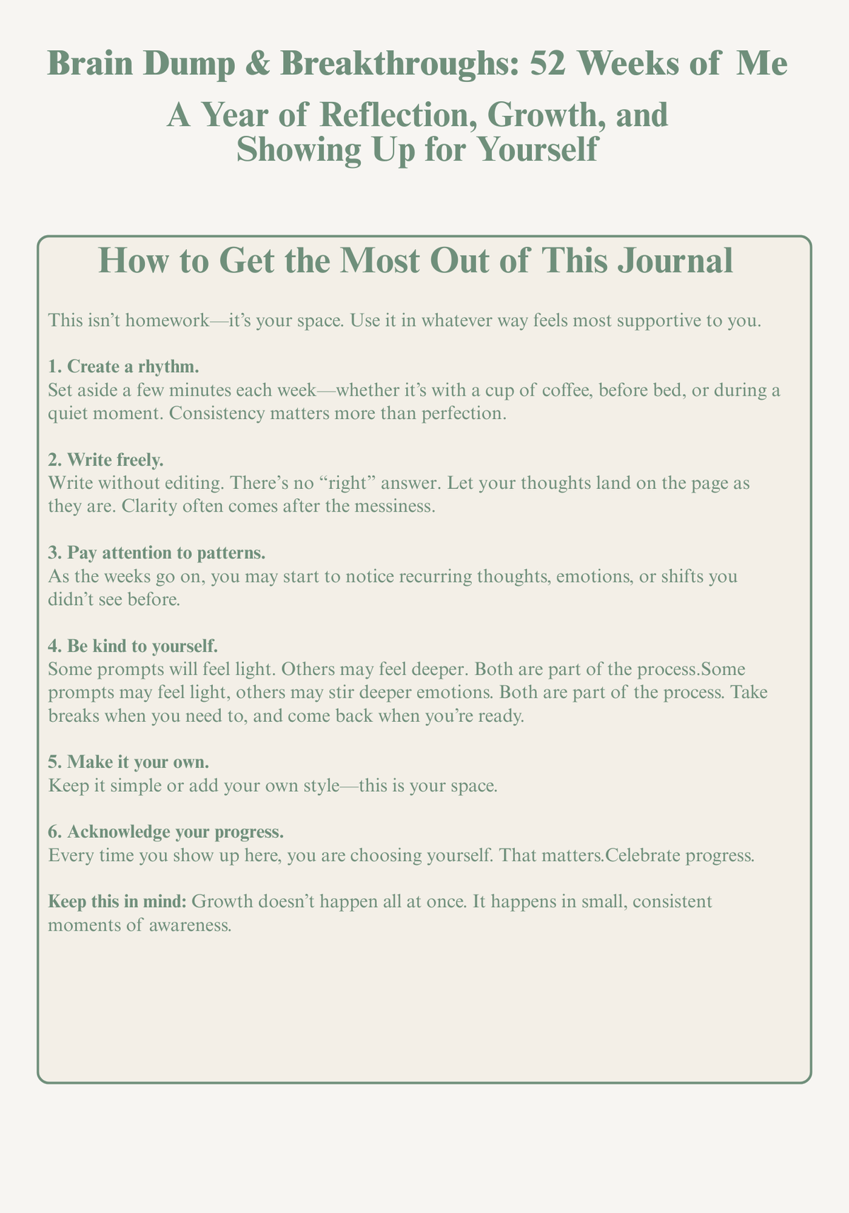 Brain Dump & Breakthroughs: 52-Week Guided Journal