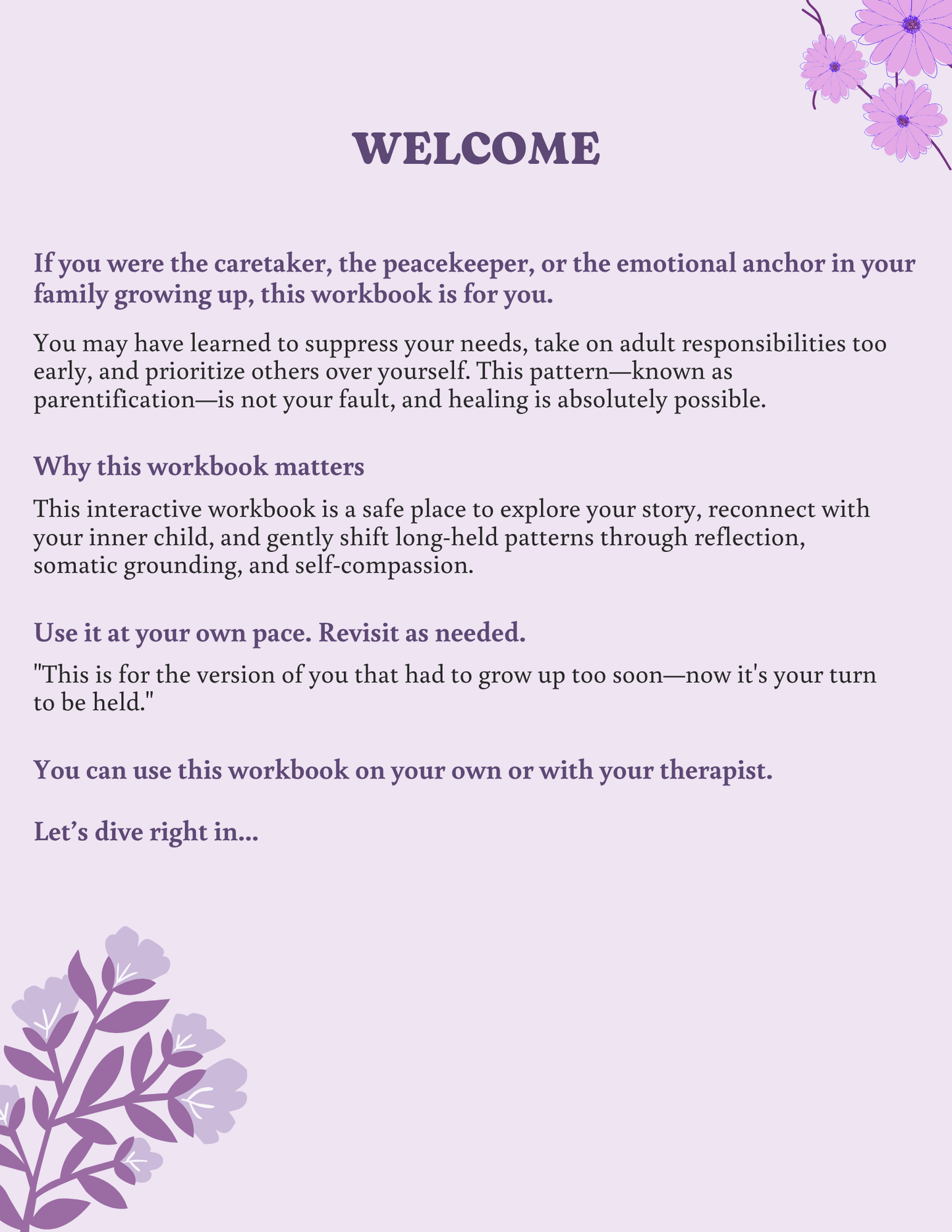 Parentified No More: A Healing Workbook for Adult Children Who Grew Up Too Fast: Reflective Prompts and Somatic Tools to Reclaim Your Power